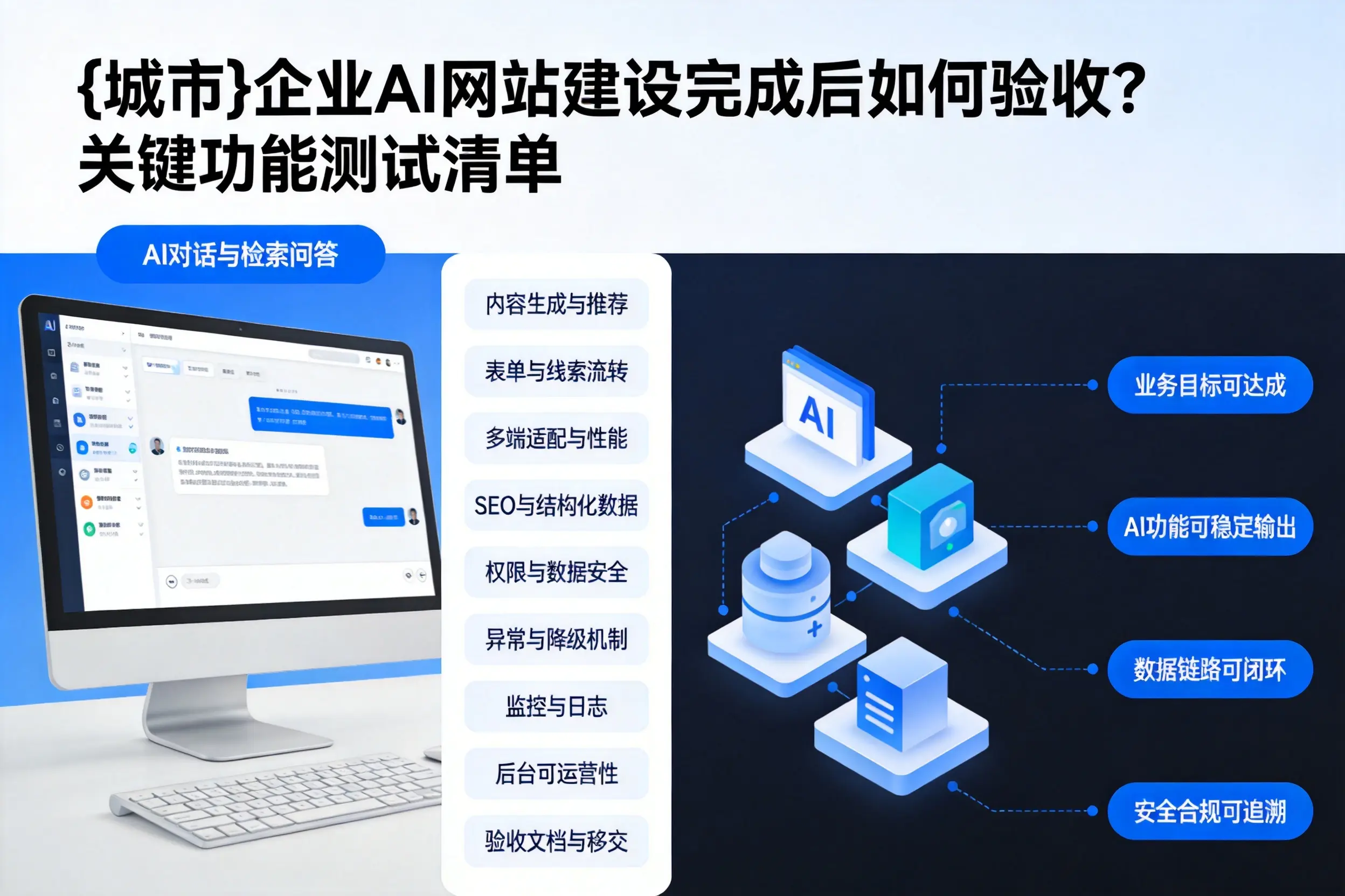 上海企业AI网站建设完成后如何验收？关键功能测试清单