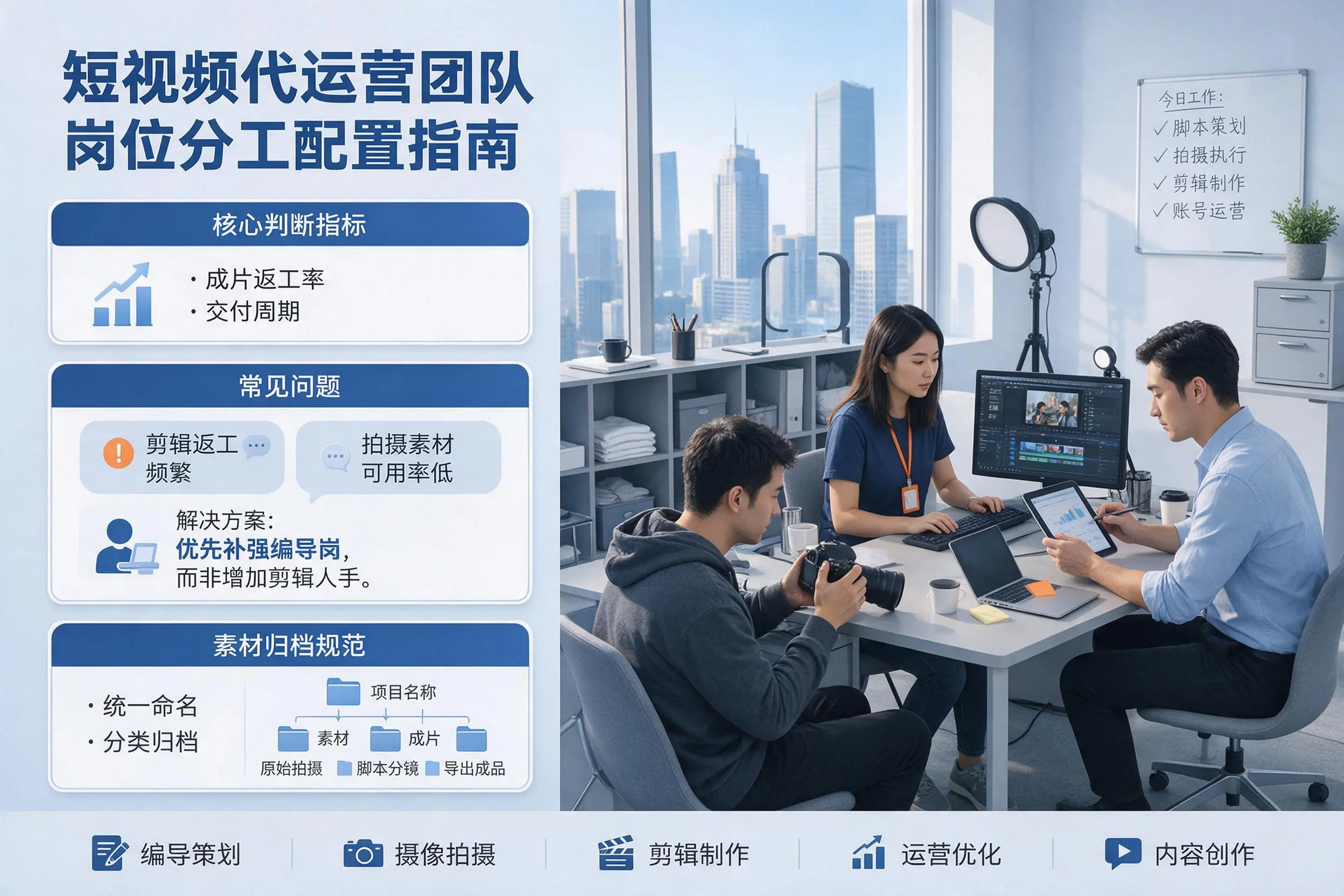 短视频代运营团队如何配置？上海企业岗位分工科普说明